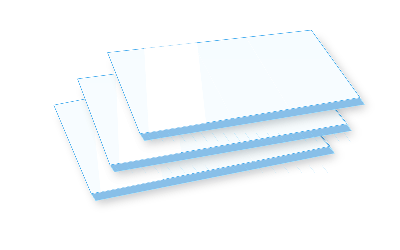 transparent acrylic sheet stack with clear background